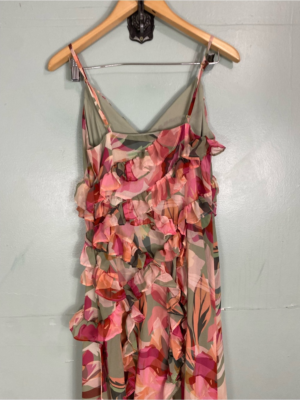 Hutch Ruffle Mesh Dress Maxi Slit Size 6 - Picture 5 of 6